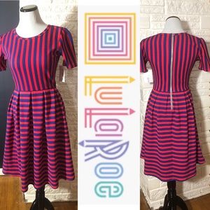 Lularoe Amelia Striped Dress with Pockets
